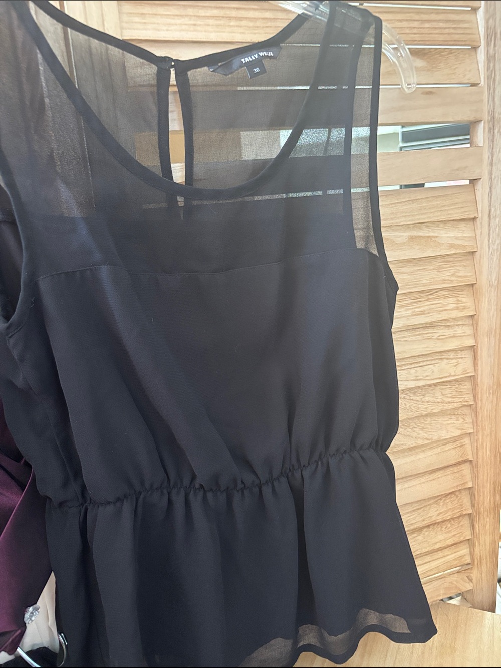 Tally Weijl Black Sleeveless Peplum Top 36/6